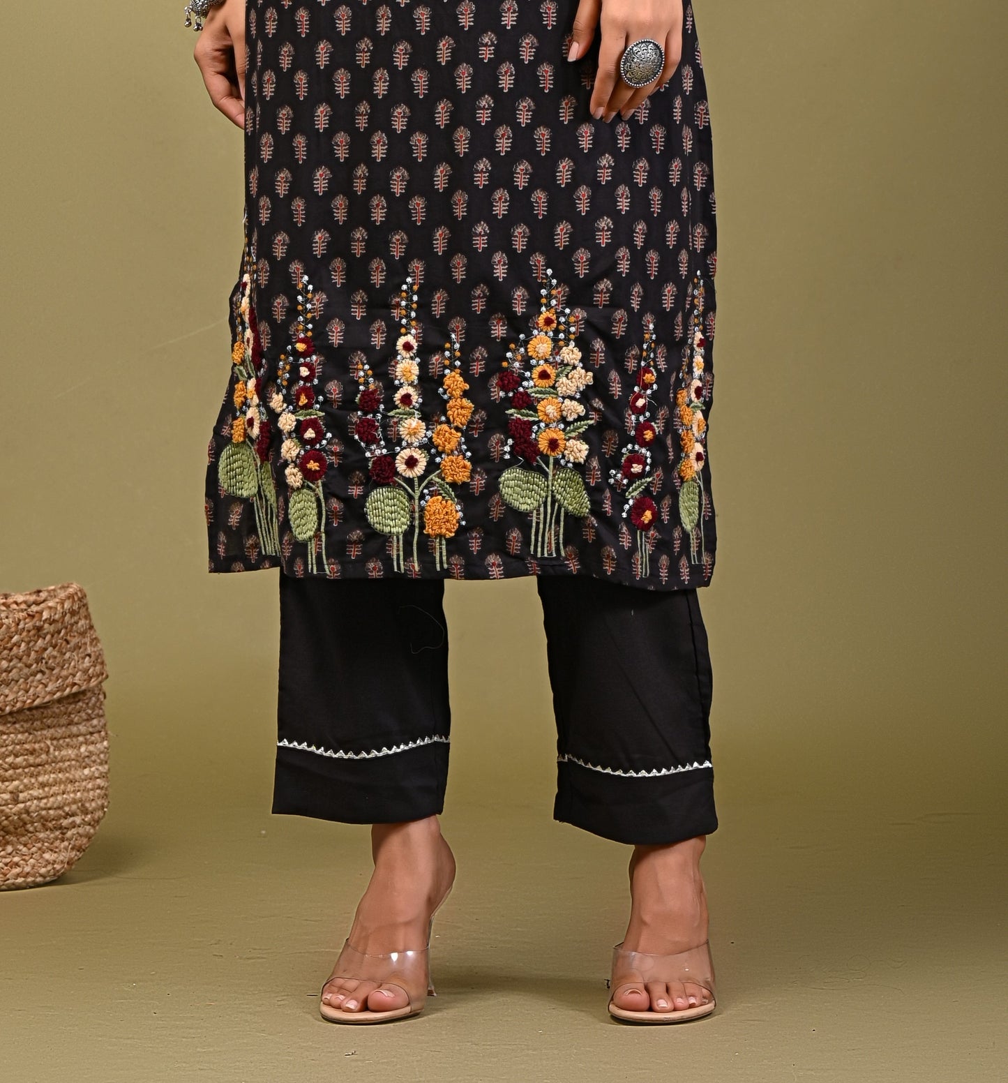 Gulawat Premium Pure 60/60 cotton with Embroidery Handwork 2 Piece Set (Kurta with Pant)